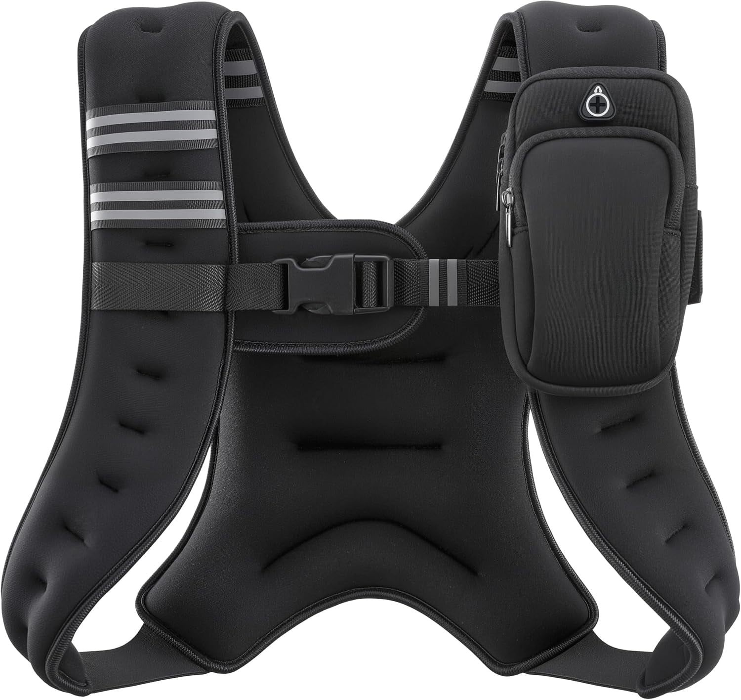 Weighted Vest, 6Lb/8Lb/12Lb/16Lb/20Lb/25Lb/30Lb Weight Vest with Reflective Stripe for Workout, Strength Training, Running, Fitness, Muscle Building, Weight Loss, Weightlifting